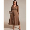 Ever Pretty společenské šaty hnědé 1977 (* Velikost 9XL / 58 / 26 / 30)