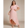 Ever Pretty šaty midi délka 2027 růžové (* Velikost 9XL / 58 / 26 / 30)