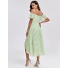 Ever Pretty šaty zelené melírované spadlá ramínka 2103 (* Velikost 9XL / 58 / 26 / 30)