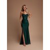 Společenské dlouhé saténové zelené šaty 2440 (* Velikost S / 36 / 04 / 08)