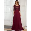 Ever Pretty plesové bordo šaty 0683 (* Velikost 9XL / 58 / 26 / 30)
