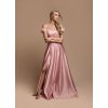 Společenské šaty růžové saténové 2374 (* Velikost S / 36 / 04 / 08)