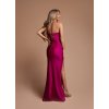 Společenské dlouhé saténové fuchsiové šaty 2440 (* Velikost S / 36 / 04 / 08)