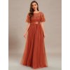 Ever Pretty plesové šaty oranžové 0904 (* Velikost 9XL / 58 / 26 / 30)