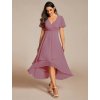 Společenské šaty midi délka orchidej 2084 (* Velikost 9XL / 58 / 26 / 30)