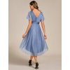 Ever Pretty šaty midi délka světle modré 2159 (* Velikost 9XL / 58 / 26 / 30)