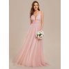 Ever Pretty jemně růžové šaty na věneček 0096 (* Velikost 4XL / 48 / 16 / 20)