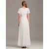 Jednoduché hladké svatební šaty bílé 1840 (* Velikost 9XL / 58 / 26 / 30)