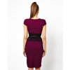A Elegantní pouzdrové šaty s krajkou fialkové OH036 (* Velikost XS / 34 / 02 / 06)
