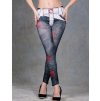 Dámské legíny, leggins šedé s páskem 20-10