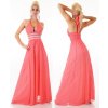 Plesové šaty korálové dlouhé s kamínky ST138 (* Velikost S / 36 / 04 / 08)