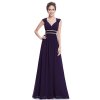 Ever Pretty šaty dlouhé elegantní fialové 8697 (* Velikost 7XL / 54 / 22 / 26)