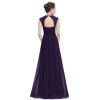 Ever Pretty šaty dlouhé elegantní fialové 8697 (* Velikost 7XL / 54 / 22 / 26)