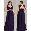 Ever Pretty šaty dlouhé elegantní fialové 8697 (* Velikost 7XL / 54 / 22 / 26)