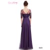 Elegantní Ever Pretty plesové šaty fialové 8459 (* Velikost S / 36 / 06 / 08)