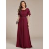 Ewer Pretty společenské bordové šaty 2960 (* Velikost 9XL / 58 / 26 / 30)
