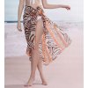 A Sarong šátek na pláž 115 krémový oranžový zebra (Barva Růžová)