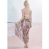 A Sarong šátek na pláž 115 krémový oranžový zebra (Barva Růžová)