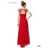Ever Pretty plesové šaty s krajkou červené 9993 (* Velikost 7XL / 54 / 22 / 26)