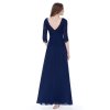 Společenské šaty Ever Pretty 8412 modré tmavé (* Velikost XL / 42 / 10 / 14)