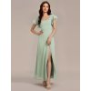 Ever Pretty šaty dlouhé ve světle zelené barvě 2409 (* Velikost 4XL / 48 / 16 / 20)