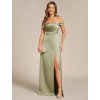 Ever Pretty dlouhé saténové šaty světle zelené 2320 (* Velikost 4XL / 48 / 16 / 20)