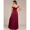 Ever Pretty dlouhé saténové šaty bordové 2320 (* Velikost 4XL / 48 / 16 / 20)