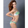 Krásné vzorované bikiny, plavky bílo zelené OH74