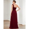Plesové šaty společenské bordo 9768 RD (* Velikost 7XL / 54 / 22 / 26)