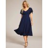 Ever Pretty strečové tmavě modré šaty 2334 (* Velikost 9XL / 58 / 26 / 30)