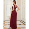 Ever Pretty dlouhé bordové šaty 7506 (* Velikost 9XL / 58 / 26 / 30)