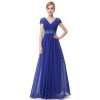 Ever Pretty plesové šaty s výšivkou safírové 8467 (* Velikost M / 38 / 08 / 10)