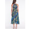 Hot Selling Woman Fashion Palm Desert Navy blue Multi color Slit Maxi Dress LC60631 US 12 (1)