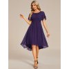 Elegantní jednoduché fialové šaty 2053 (* Velikost 9XL / 58 / 26 / 30)