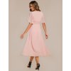Elegantní jednoduché růžové šaty 2961 (* Velikost 9XL / 58 / 26 / 30)