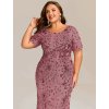 Ever Pretty krátké orchid šaty 2387 (* Velikost 9XL / 58 / 26 / 30)