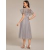 Ever Pretty šedé šaty 2293 (* Velikost 9XL / 58 / 26 / 30)
