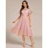 Ever Pretty růžové šaty 2293 (* Velikost 9XL / 58 / 26 / 30)