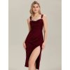 Ever Pretty šaty bordové na ramínka 2395 (* Velikost 4XL / 48 / 16 / 20)