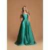 Společenské šaty tyrkysové saténové s kapsami 2499 (* Velikost S / 36 / 04 / 08)