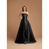 Společenské šaty černé saténové s kapsami 2499 (* Velikost S / 36 / 04 / 08)