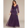Šaty na ples  dlouhé s rukávy 1999 (* Velikost 9XL / 58 / 26 / 30, Barva Modrá)