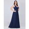 Plesové šaty elegantní tmavě modré Ever Pretty 8110 (* Velikost L / 40 / 08 / 12)