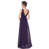Plesové šaty elegantní tmavě fialové Ever Pretty 8110 (* Velikost XL / 42 / 10 / 14)