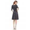 Šaty puntíkaté černo bílé 3632 (* Velikost 5XL / 50 / 18 / 22)