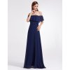 Ever Pretty šaty modré dlouhé s volánkem 7171 (* Velikost XXL / 44 / 12 / 16)