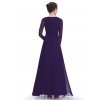 Plesové šaty fialové s dlouhým rukávem 8635 (* Velikost XS / 34 / 04 / 06)
