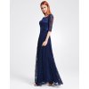 Modré dlouhé šaty Ever Pretty 8878 (* Velikost XL / 42 / 10 / 14)