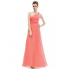 Meruňkové dlouhé šaty na jedno ramínko 9596 (* Velikost XL / 42 / 10 / 14)