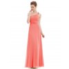 Meruňkové dlouhé šaty na jedno ramínko 9596 (* Velikost XL / 42 / 10 / 14)